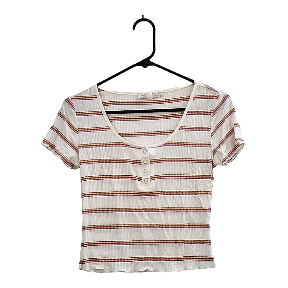 💕Junior's Pink Rose Crop Top Size M